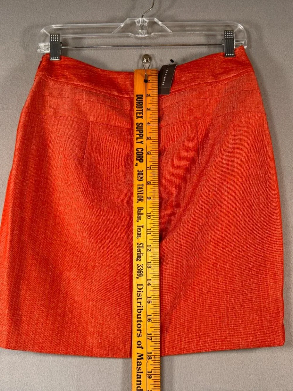 The Limited Woman’s Orange Zip Up Knee Length Lined Pencil Skirt Size 2 NWT